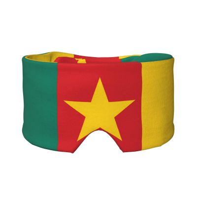 Flag of Cameroon Sleep Eye Mask for Women Men Blocking Light Travel Blindfold 2 in 1 Ear Mask and Blindfold