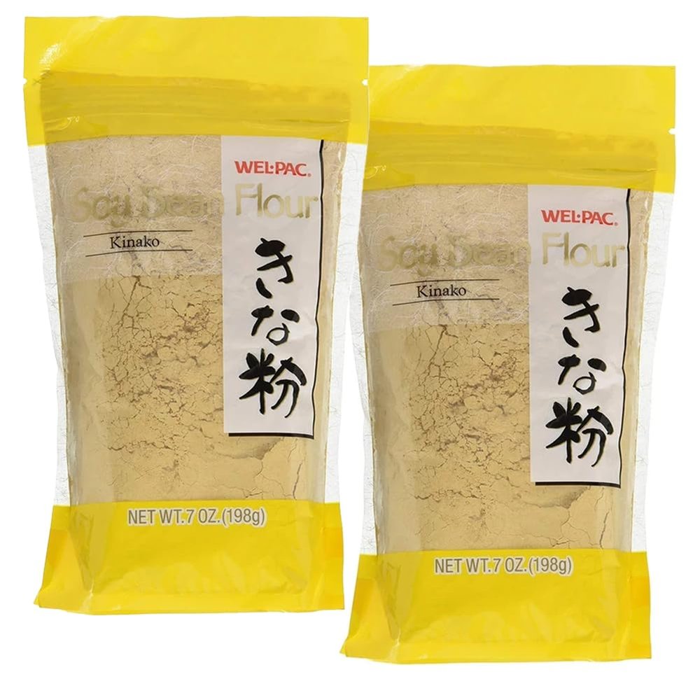 2 Packs Roasted Soy Bean Flour Soybean Powder for Soy Milk, Asian Cooking, rice Cake, Baking 7oz