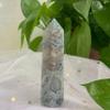 101g Druzy Moss Agate Hexagonal Obelisk Natural Crystal Tower for Healing, Meditation & Spiritual Decor view 1