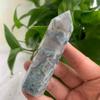 101g Druzy Moss Agate Hexagonal Obelisk Natural Crystal Tower for Healing, Meditation & Spiritual Decor view 3