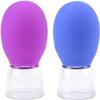 ASEANAO 2 Piece Glass Facial Cupper Set, Glass Silicone Walking Cupper, Vacuum Suction Massager Cupper for unblocking meridians in The face, Back and Body. view 1