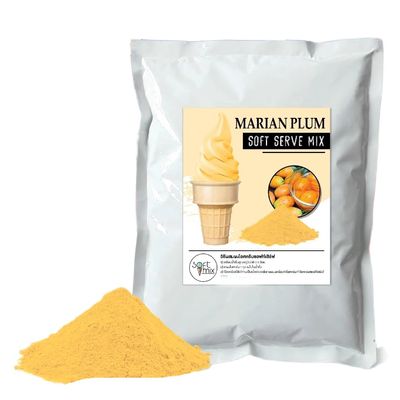 (Pack of 4 x 1kg) Soft Serve Ice Cream Powder Mix - Classic Flavor - 1kg Bulk Pack (4 Bags) (Marian Plum)