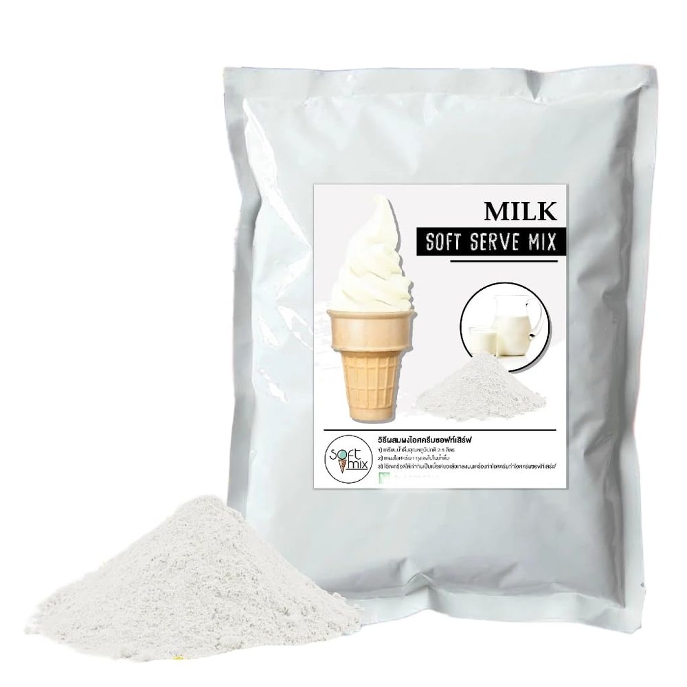 (Pack of 4 x 1kg) Soft Serve Ice Cream Powder Mix - Classic Flavor - 1kg Bulk Pack (4 Bags) (Milk)