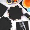 100 Pack Cocktail Napkins Disposable, 2-Ply 5" x 5" Party Napkins, Square Beverage Dinner Napkin for Wedding Birthday Party Anniversary Reception Bar Event (Black) view 4