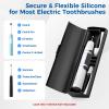 Oralphi Aluminum Electric Toothbrush Travel Case, 2 in 1 Travel Toothbrush Holder for Oral B/Oral-B Pro 1000 1500 5000 7000 and Most Electric Toothbrush for Traveling, Removable Silicone Liner-Black view 4
