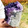 AIQFTGSNS 1pc 100-150g Amethyst Geode Purple Crystal Quartz Cluster Dream Thunder Egg view 4