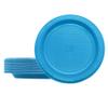 100 Pack Disposable Dessert Plastic Plates,WINCUR Round Food-Grade Polystyrene Party Plates,Premium Sturdy and Elegant for Weddings and Special Events,Fancy Disposable Tableware (Grid light Blue, 10") view 1
