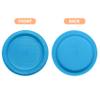 100 Pack Disposable Dessert Plastic Plates,WINCUR Round Food-Grade Polystyrene Party Plates,Premium Sturdy and Elegant for Weddings and Special Events,Fancy Disposable Tableware (Grid light Blue, 10") view 3