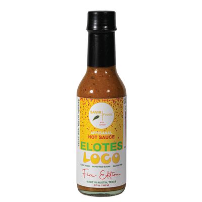 3 Pack SAVIR Foods Elotes Loco Fire Edition Hot Sauce, Ghost Pepper, Chile de rbol, Fresh Sweet Corn, As Seen on Hot Ones, No Preservatives, No Added Sugar