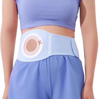 Ostomy Belt, Medical Colostomy Belt, Abdominal Stoma Binder Brace (Customizable Hole 6/7/8/9 cm) for Colostomy Patients to Prevent Parastomal Hernia Stoma Opening(M)