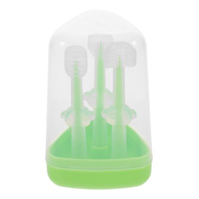 SAFIGLE 1 Set Baby Oral Cleaner Kit - Gentle Soft Silicone Toothbrush for Newborns - Infant Gum Brush - Includes Soft Silicone Brush and Tongue Scraper