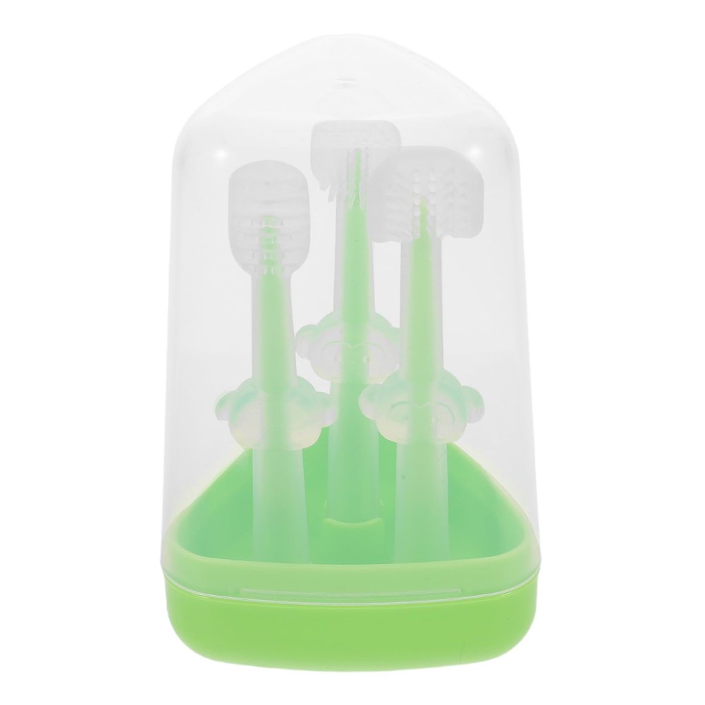 SAFIGLE 1 Set Baby Oral Cleaner Kit - Gentle Soft Silicone Toothbrush for Newborns - Infant Gum Brush - Includes Soft Silicone Brush and Tongue Scraper