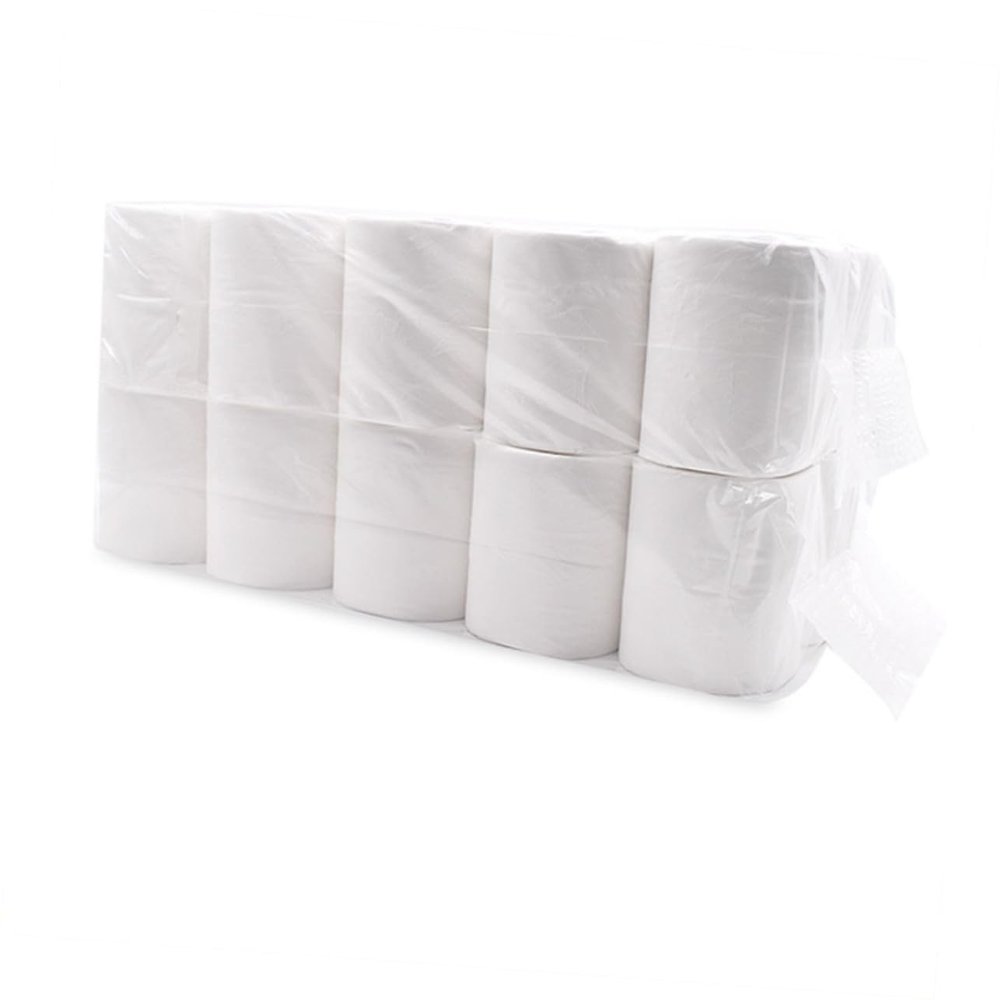 COOLHIYA 10 Rolls Wood Pulp Toilet Paper Small Soft Thick Ply for Hotels Home Environmentally Friendly White Natural Wood Bath Tissue