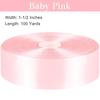 CLUEWR Baby Pink Satin Ribbon, 1-1/2 Inches, 100 Yards view 2