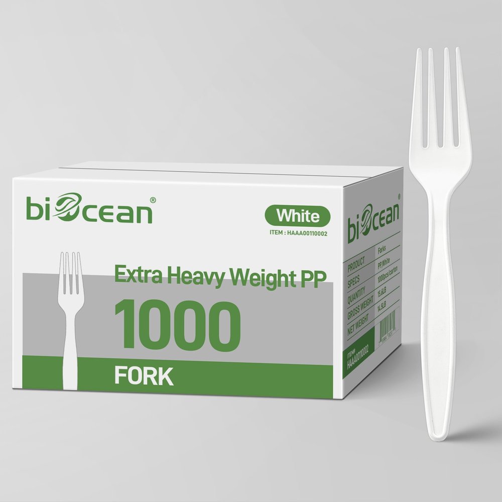 Bulk 1000 Extra white forks Plastic Utensils Disposable Forks Silverware Bulk Forks Bulk Heat Resistant Heavy Duty Silverware