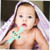 COOLHIYA Silicone Toothbrush with Soft Bristle Brush for Boy Girl Years Safe Wide Board Design Prevents Choking Gentle Teething in Green Comfortable Grip for Easy Use view 3