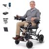 VERPAL 34lbs Lightweight Electric Wheelchair, Foldable Electric Wheelchair for Adults, Seniors, 360W Dual Motor Power Wheelchair 12.5 Miles for Travel, Park Hospital, 220 lbs Capacity-6Ah 18.5" Seat view 1