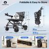 VERPAL 34lbs Lightweight Electric Wheelchair, Foldable Electric Wheelchair for Adults, Seniors, 360W Dual Motor Power Wheelchair 12.5 Miles for Travel, Park Hospital, 220 lbs Capacity-6Ah 18.5" Seat view 3