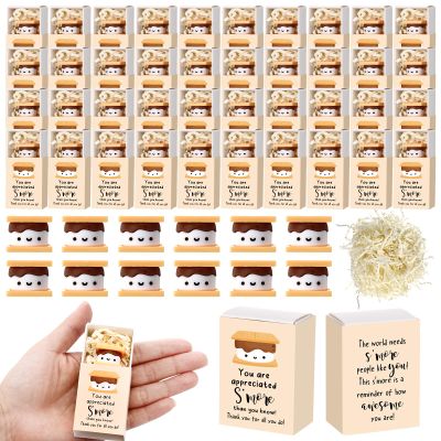 Wettarn 100 Sets Volunteers Appreciation Gifts S'more Gifts Bulk Marshmallow with Box Office Party Favors Thank You Gift Rewards for Teacher Nurse Coworkers Staff Team Employee (Marshmallow)