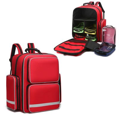 First Responder Bag Empty, Professional Emergency Supplies Aid Kits with Inner Dividers for Home Health Nurse, Community Care, EMT, EMS, Only