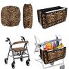 LedBack Leopard Print Rollator Walker Accessories 3 Pack Rollator Walker Seat and Backrest Rollbar Covers Universal Organizer Pouch Storage view 1