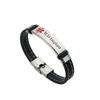 KBNSUIAN Stylish Silicone Medical Alert ICD Implant Bracelet, Personalized Disease Allergies Awareness Alarm Wristband for Emergency, Medical Identification Safety Bangle for Men Women, 8.26'' view 1