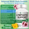 1540mg Lymphatic Drainage Supplements, Lymph System Support Supplement for Women Men with Dandelion | Cleavers | Burdock | Echinacea | Rutin,Reduce Swelling ,Lymphatic Cleanse & Detox, 60 Capsules view 2