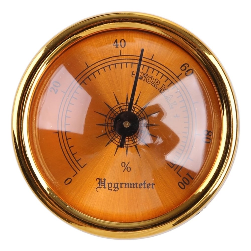 44mm Gold Mini Hygrometer for Indoor Environments Such As Boxes, Piano Boxes, Warehouses, Etc
