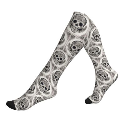 Mexican Skull Printing 15-20mmhg Compression Socks -Reduces Tension Enhances Blood Flow -Great For Long Flights