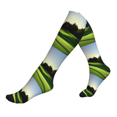 JIPOFD Golf Course Printing 15-20mmhg Compression Socks -Reduces Tension Enhances Blood Flow -Great For Long Flights