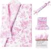 100 Sheets Pink Floral Tissue Paper Bulk Chinoiserie Gift Wrapping Paper for Gift Bags Pink White Flowers Patterned for Baby Shower Wedding Birthday Party Decor, 14 x 20 Inch