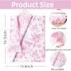 100 Sheets Pink Floral Tissue Paper Bulk Chinoiserie Gift Wrapping Paper for Gift Bags Pink White Flowers Patterned for Baby Shower Wedding Birthday Party Decor, 14 x 20 Inch view 2