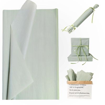 120 Sheets Sage Green Tissue Paper Bulk, Light Green Wrapping Tissue Paper for Gift Bags DIY Crafts Baby Shower Wedding Birthday Party Decor, 20 X 14 Inch