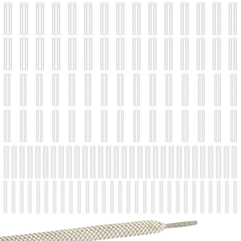 120 PCS Systolic Shoelace Tips, 4 Size Clear Shoe Lace Ends Tips Invisible Heat Shrink ShoelaceIing Caps Sneaker Shoe Lace Shortening Repair Aglet Tip Clear Heat Shrink Shoelace for Most Sneaker Shoes