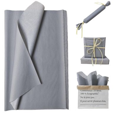120 Sheets Gray Tissue Paper Bulk, Silver Gray Tissue Paper for Gift Bags Gift Wrapping Crafts Packaging Birthday Baby Shower Wedding Party Decor, 14 x 20 Inch