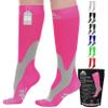 Mojo Travel Flight Socks for Women Compression Socks 20-30 mmHg Knee High for Circulation, Swelling Relief & Comfort on Airplane Travel, Work, Sports & Recovery, Hot Pink, Medium view 1