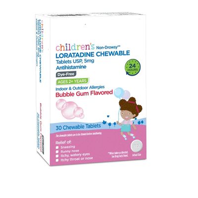 SEDLAV Loratadine Bubble Gum Flavored Chewable Tablets 5 mg, 30 Count (4)