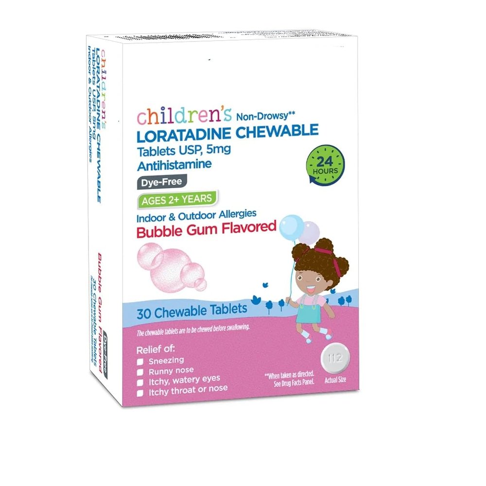 SEDLAV Loratadine Bubble Gum Flavored Chewable Tablets 5 mg, 30 Count (4)