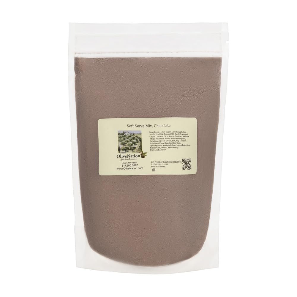 OliveNation Soft Serve Mix, Chocolate - Dairy Based Chocolate Powdered Mix For Home & Commercial Hard Pack & Soft Serve Ice Cream Machine Frozen Desserts, Milkshakes, Floats, Beverages (32.00oz)