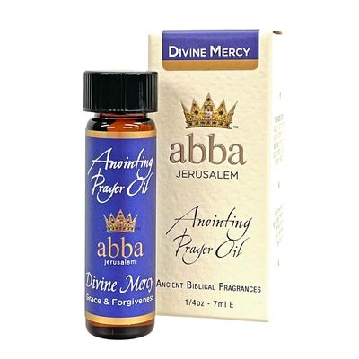ABBA Oil Divine Mercy 1/4oz Bottle ANOINTING Prayer Oil in Gift Box - ABBA Jerusalem (Blend of Sweet Olive Flowers, Orange Citrus & Biblical Herbs and Spices)