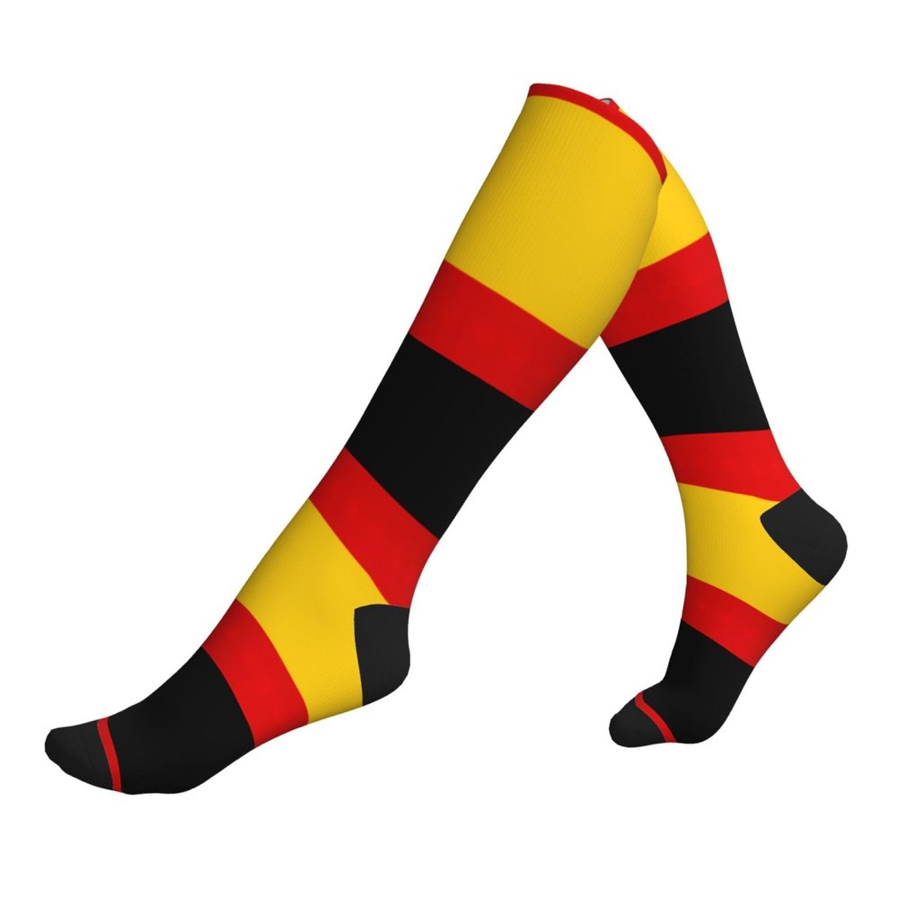 German Flag Printing 15-20mmhg Compression Socks -Reduces Tension Enhances Blood Flow -Great For Long Flights