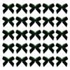 100 Pcs 2.5 cm Mini Christmas Velvet Bows Small Craft Ribbon Bows Bowknots Handmade Sewing Bow Holiday Decorative Bow Embellishments Xmas Twist Tie Bows Gift Decorating Accessories for Wedding Green view 1
