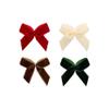 100 Pcs 2.5 cm Mini Christmas Velvet Bows Small Craft Ribbon Bows Bowknots Handmade Sewing Bow Holiday Decorative Bow Embellishments Xmas Twist Tie Bows Gift Decorating Accessories for Wedding Red view 3