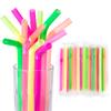 100 pcs Bendy Boba Straws Individually Wrapped Jumbo 12 mm Wide Bubble Tea Straws Flexible with Angled Tip, Bendable & Extendable Large Plastic Drinking Straws for Smoothies, Milkshakes,Thick Drinks view 1