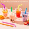 100 pcs Bendy Boba Straws Individually Wrapped Jumbo 12 mm Wide Bubble Tea Straws Flexible with Angled Tip, Bendable & Extendable Large Plastic Drinking Straws for Smoothies, Milkshakes,Thick Drinks view 2