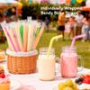 100 pcs Bendy Boba Straws Individually Wrapped Jumbo 12 mm Wide Bubble Tea Straws Flexible with Angled Tip, Bendable & Extendable Large Plastic Drinking Straws for Smoothies, Milkshakes,Thick Drinks view 4