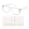 AOOLIA Rectangle Square Reading Glasses for Women Men, Stylish Blue Light Blocking Computer Reader Anti Eyestrain Eyewear (Clear, 2.5, x) view 1