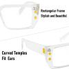 AOOLIA Rectangle Square Reading Glasses for Women Men, Stylish Blue Light Blocking Computer Reader Anti Eyestrain Eyewear (Clear, 2.5, x) view 3