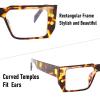 AOOLIA Rectangle Square Reading Glasses for Women Men, Stylish Blue Light Blocking Computer Reader Anti Eyestrain Eyewear (Tortoise, 1, x) view 3