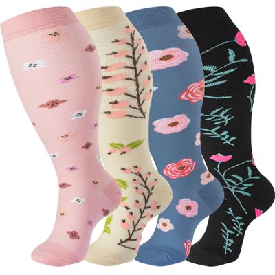 bropite Plus Size Compression Socks For Women&Men,Wide Calf Knee High Socks